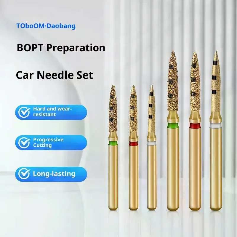 

6 Pcs/Set Dental Preparation Bur Vertical Dental Preparation Restoration Kit Full Crown Restoration Dental Tools