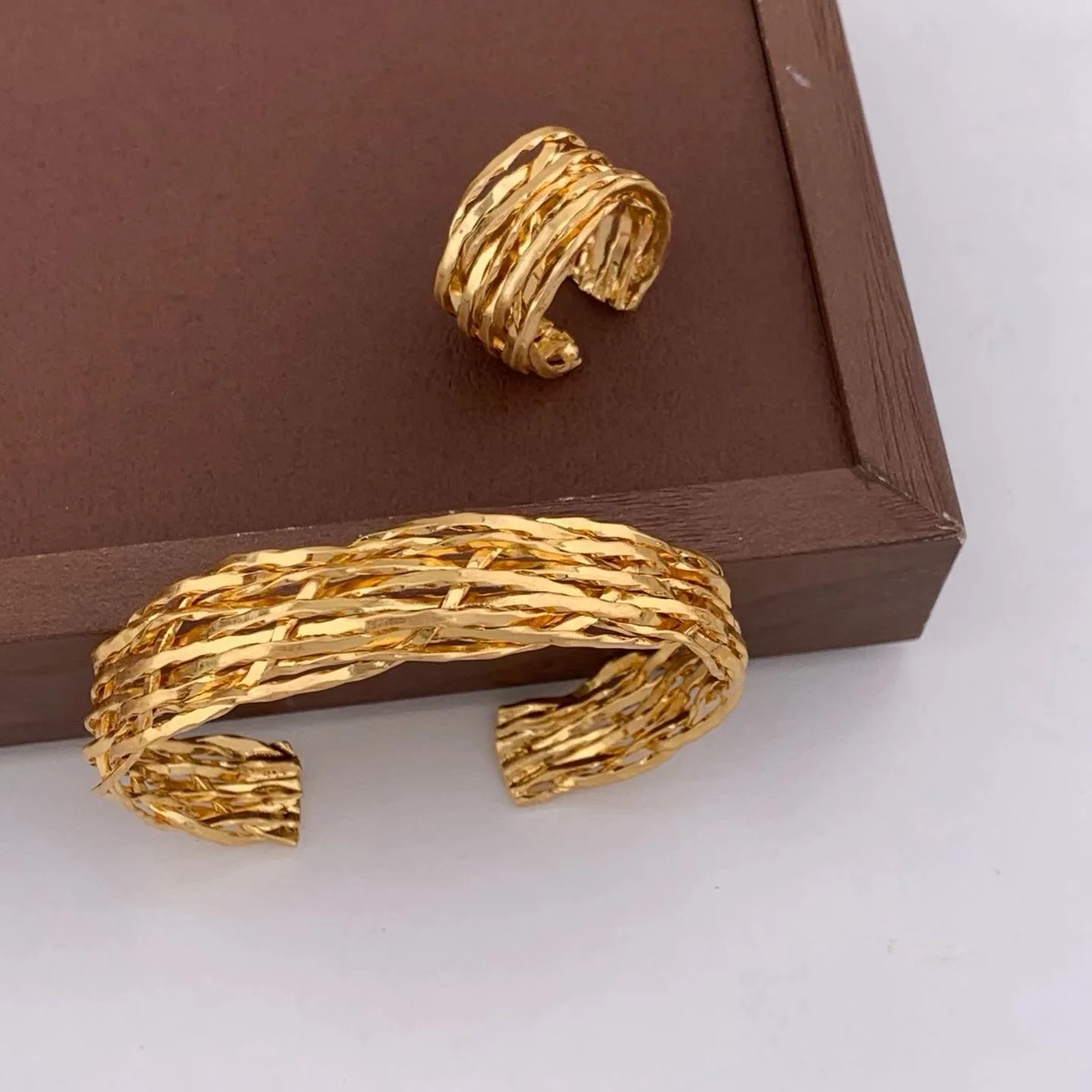 

Fashion Trendy hand knitting rings Bracelet for women's Girl party gift Jewelry accessoriesF
