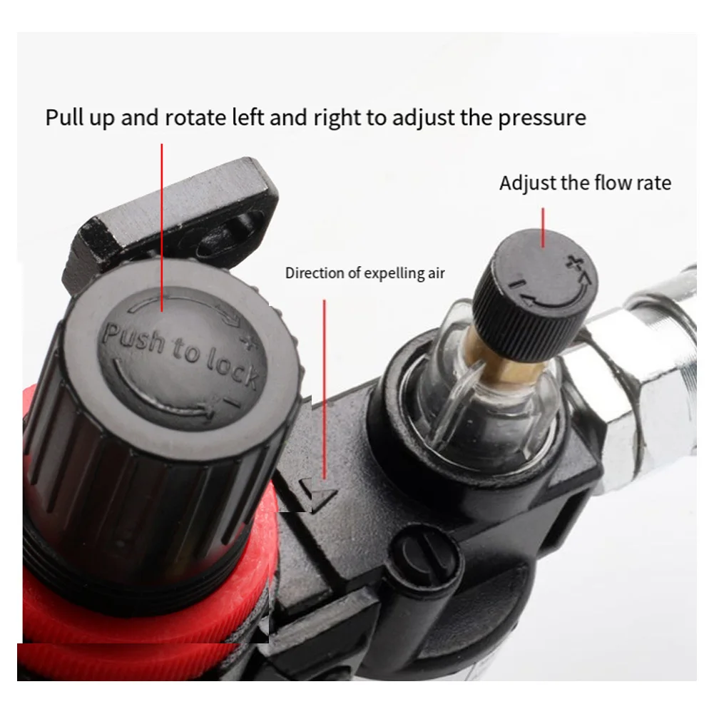 

1PCS AFC 2000 Air Compressor Oil Water Separator Built-in Metering System Regulator G1/4in Meter Air Treatment Aluminum Tool