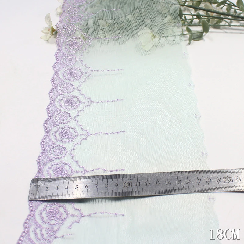 29Yards Floral Embroidery Lace Trim For Skirt Hem Clothes Sewing Material DIY Apparel Dress Fabric 18cm Wide