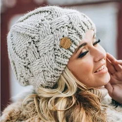 New Winter Hat for Women Knitted Korea Beanie Thick Skullies Hat Autumn Outdoor Warm Streetwear Caps Red Black White