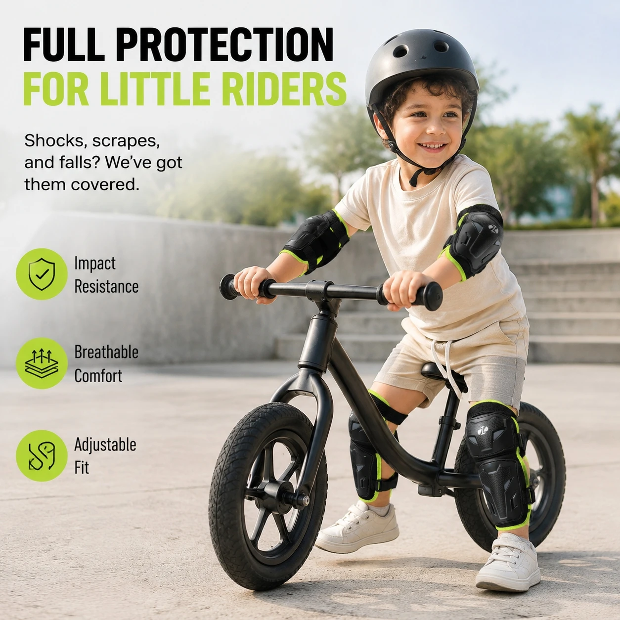 Kids Protective Gear 4‑Pcs Set - Knee Guard Hard recension och pris