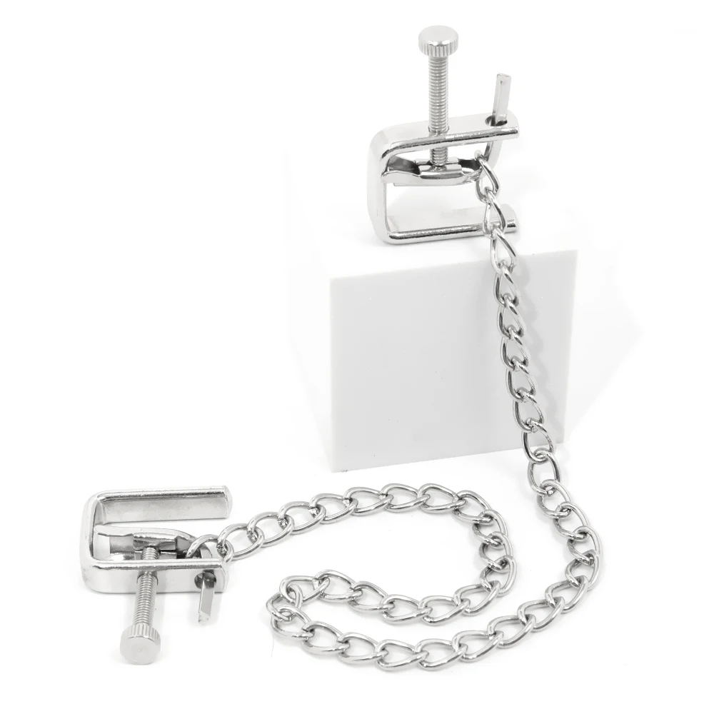 قابل للتعديل سلسلة معدنية الحلمة المشابك BDSM المتطرفة الوثن الرقيق الحلمة كليب السلع الجنسية للكبار ألعاب الجنس أدوات المنتجات المثيرة #4