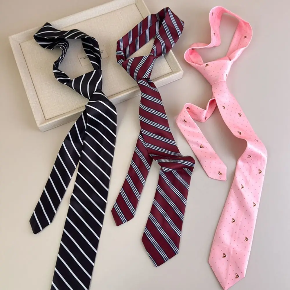 

Fashion Korean Striped Tie Stripe Y2K JK Uniform Necktie College Style Long Waist Belt Neck Tie