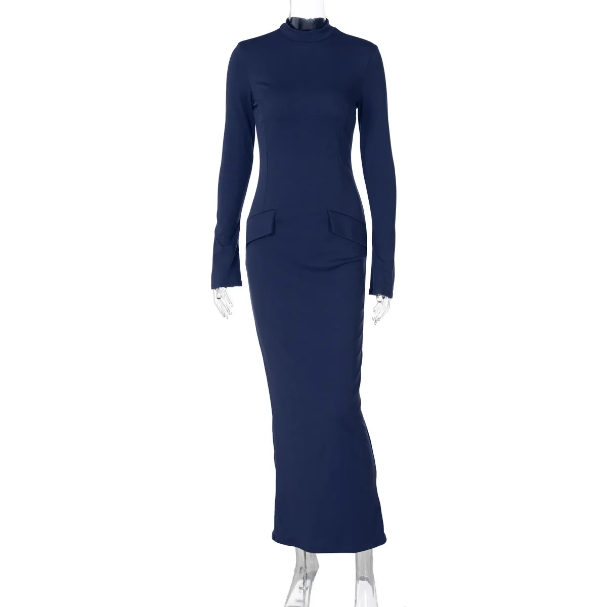 TARUXY Half Turtleneck Long Sleeves Maxi Dress Fashion Office Lady Clothing  Back Slit Gown Dress Female Solid Streetwear Autumn - AliExpress 200000345