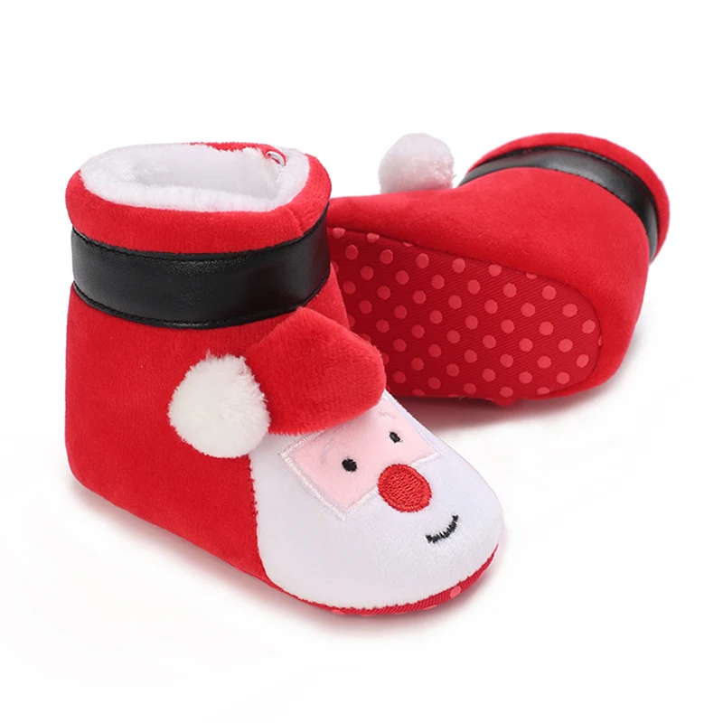 

Baby Christmas Shoes Soft Sole Santa Claus Non-Slip First Walker Shoes Infant Boots for Winter