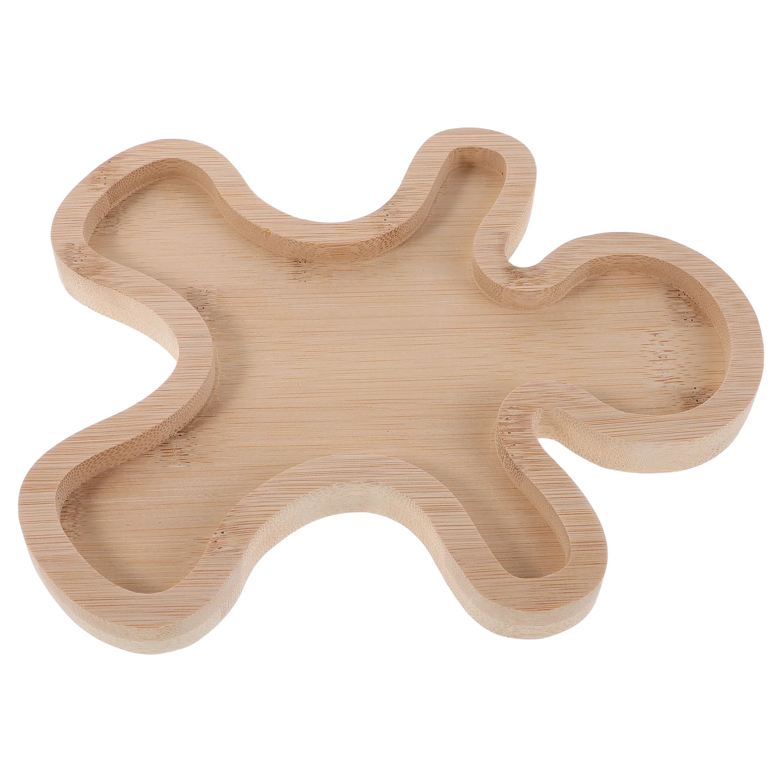 

Gingerbread Man Serving Tray Natural Wood Grain Patterns Festive Holiday Decor Functional Art Piece for Cookies Desserts