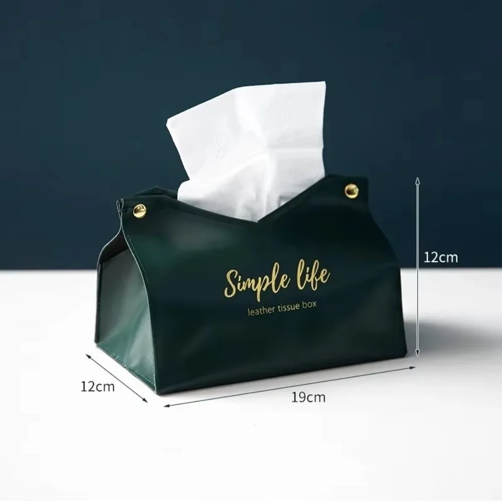 

New Modern Leather Tissue Case Large Storage Container Napkin Holder Paper Towel Box Car Tissue Box Home Living Room Decoration