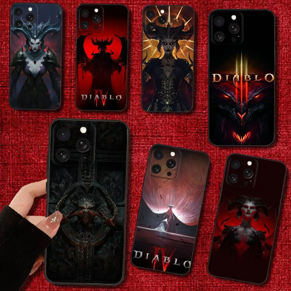 

Game D-Diablo IV Phone Case For iPhone 16e,16,15,14,13,12,11,Pro,X,XS,Max,XR,Plus,Mini Soft Black Cover