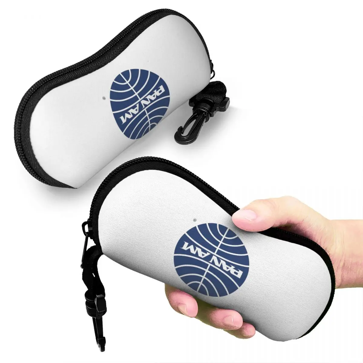 

Pan Am Mid 1950s Globe Inverted Shell Glasses Case Protector Sunglasses Box Women Men Soft Eyeglasses Bag Pouch