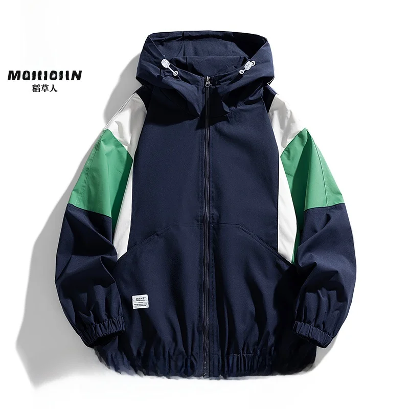 

Мужская весенне-осенняя модная мужская верхняя одежда свободного покроя с капюшоном и застежкой-молнией, защита от ветра