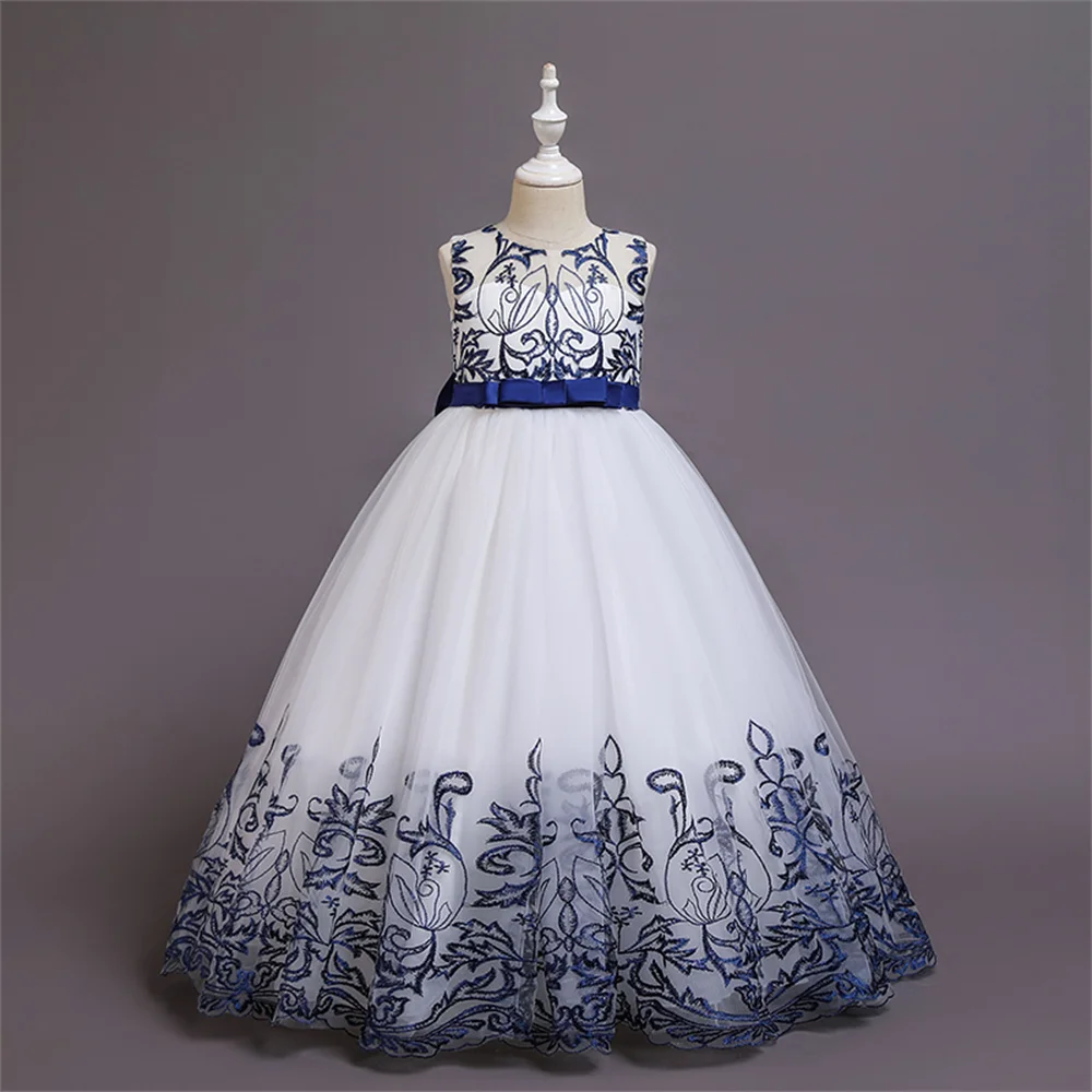 Hot Sale Dresses Kids Girl Sleeveless Princess Dress Girl Clothing For Communion Wedding Ceremony Party For Girl