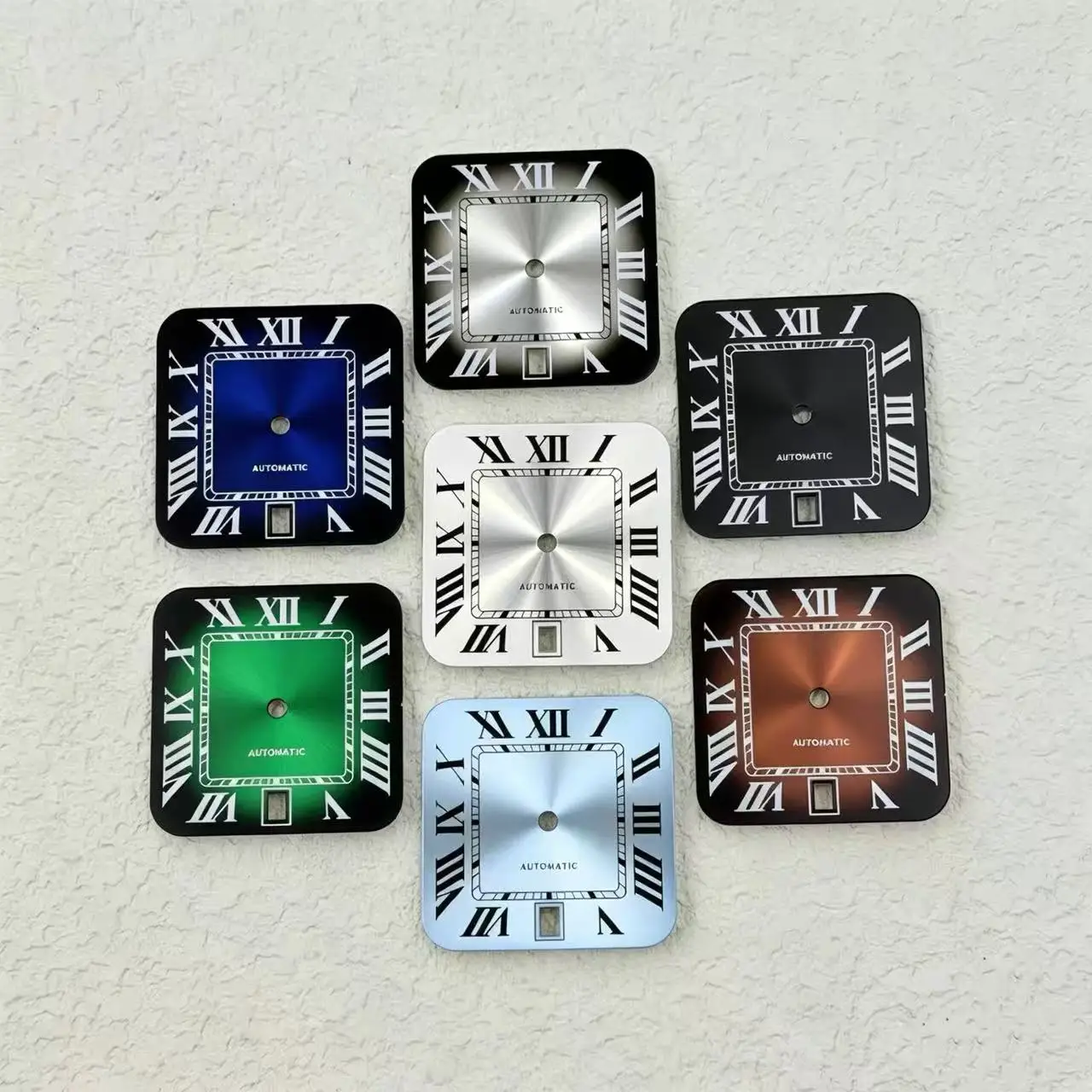 Classic square watch 27mm NH35/36 dial, green lume, original mechanical watch S dial, suitable for Seiko mod