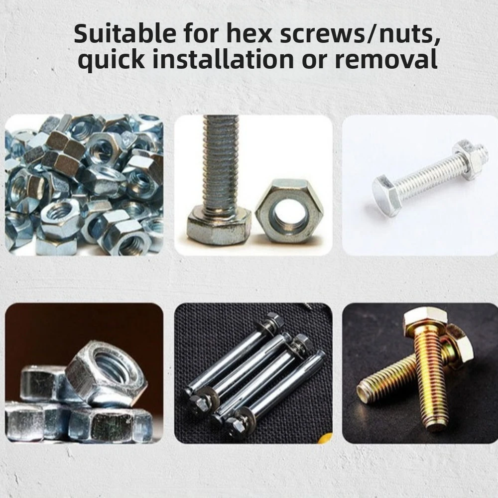Magnetic Tip Impact Set 1/4 Inch Hex Shank Hexagonal Design Power Drill Bit Adapter 6-19mm Range Bolt Driver Nut Driver