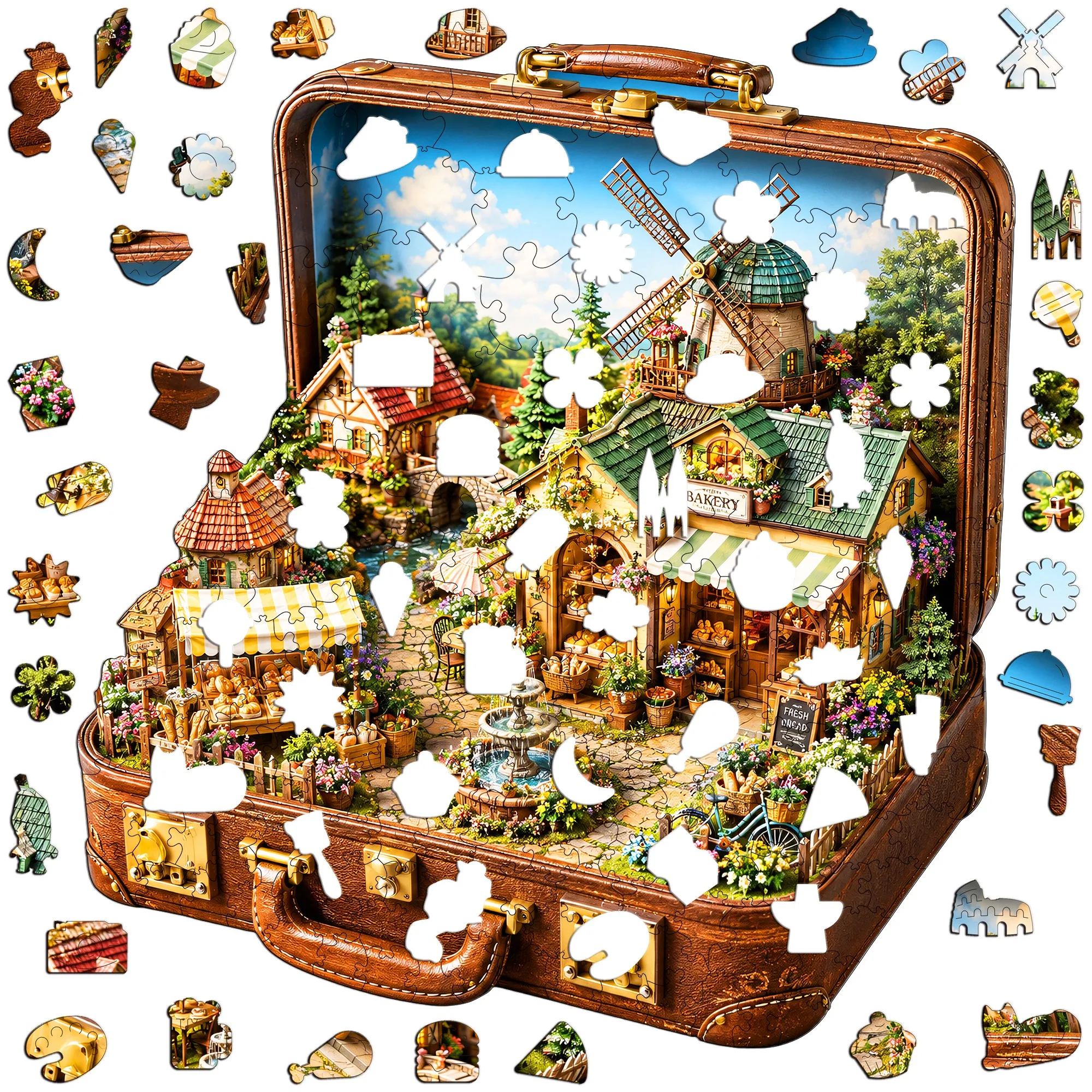 Fairy Architecture Wooden Puzzle Puzzle Game Toy Animal Jigsaw Puzzle Brain Teaser Christmas Birthday Holiday Gift