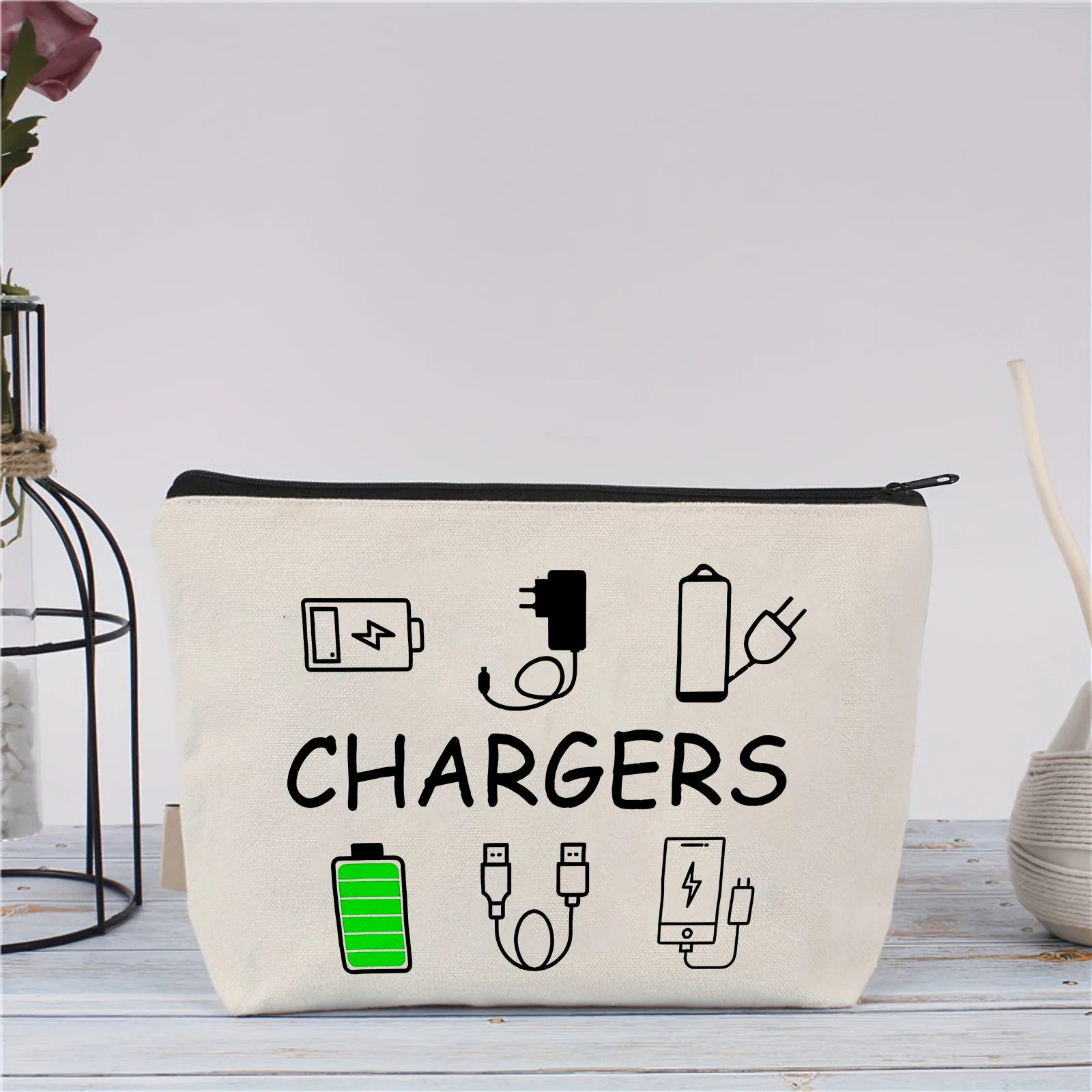 Printed Cosmetic Bag Coin Purse Data Cable Storage Pouch Portable Travel Small Sundries Organizer For Daily Carry Women Girls