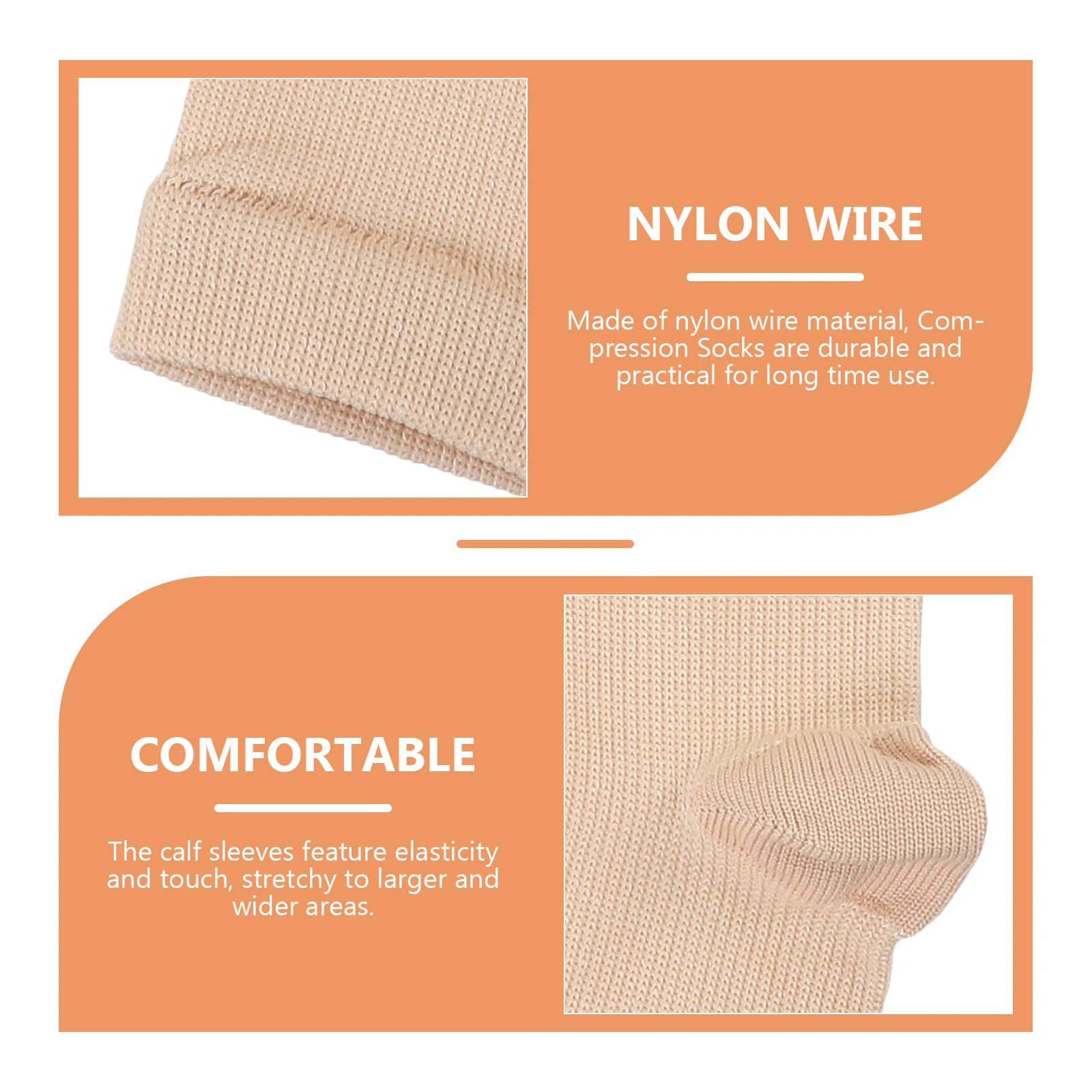 

4pcs 2 Pairs Jacquard Toeless Sports Socks Elastic Calf Compression Stockings Women Stretchable Nylon Silky Leg Shaping Sleeves