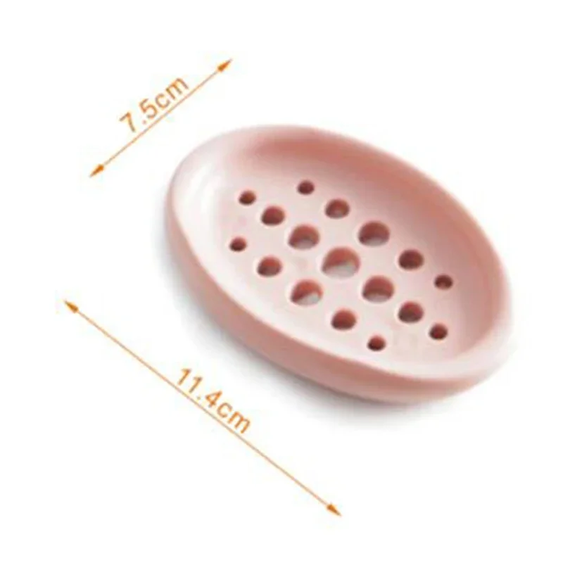 Non-slip Bath Accessories Draining Tool Hollow Soap Dish Holder Kitchen Gadgets Shower Soaps Box 1PC Silicone Bathroom