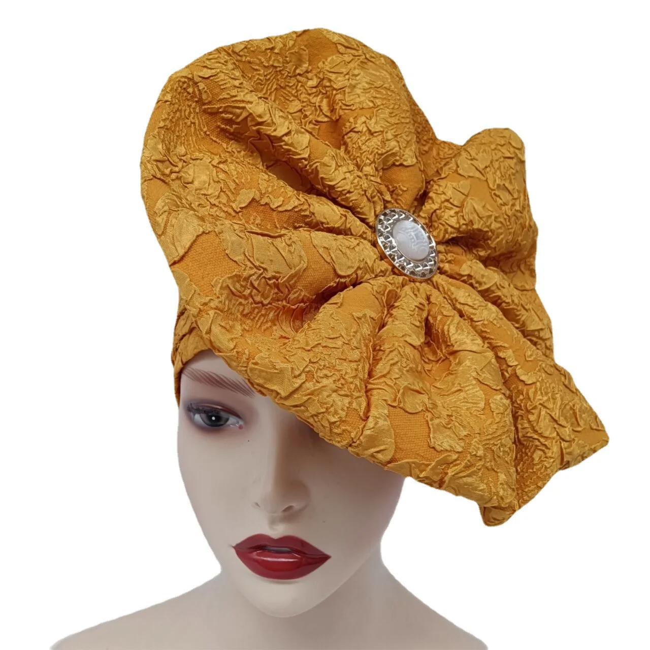 Turbante de renda para mulheres, cabeça elegante, lenço monocromático, hijab de casamento, chapéus chemo extragrandes