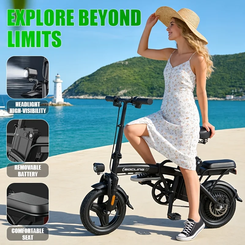 Electric Bike For Adults, Removable Lithium Battery, Brushless Motor 500W, Up To 19.9MPH Speed, Folding E-Bike for Adults, Lightweight and Suitable for Urban Commuting, Electric Bicycles The Best Choice for A Gift image 3