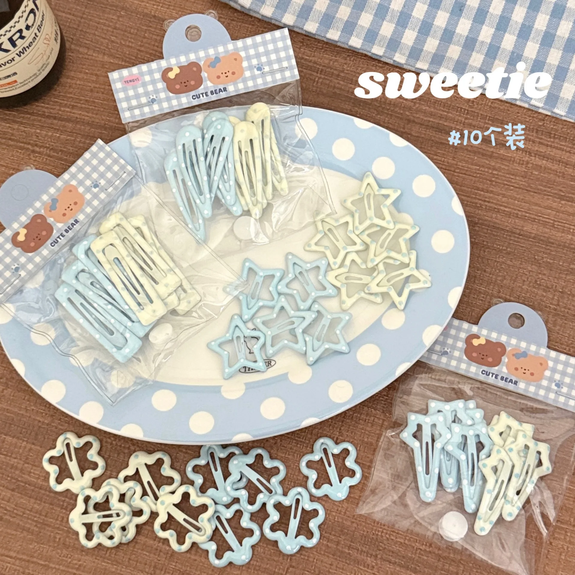 10/50 Stück blauere, niedliche Haarspangen für gebrochenes Haar, vielseitige Haarband-Clips, seitliche dekorative Clips, Pferdeschwanz-Haarspangen für geflochtenes Haar – Detail 12
