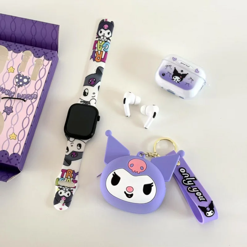 

Наушники Sanrio Bluetooth HelloKitty Kuromi, беспроводные TWS наушники, мультяшные гарнитуры для мальчиков и девочек, подарок на день рождения, Рождество
