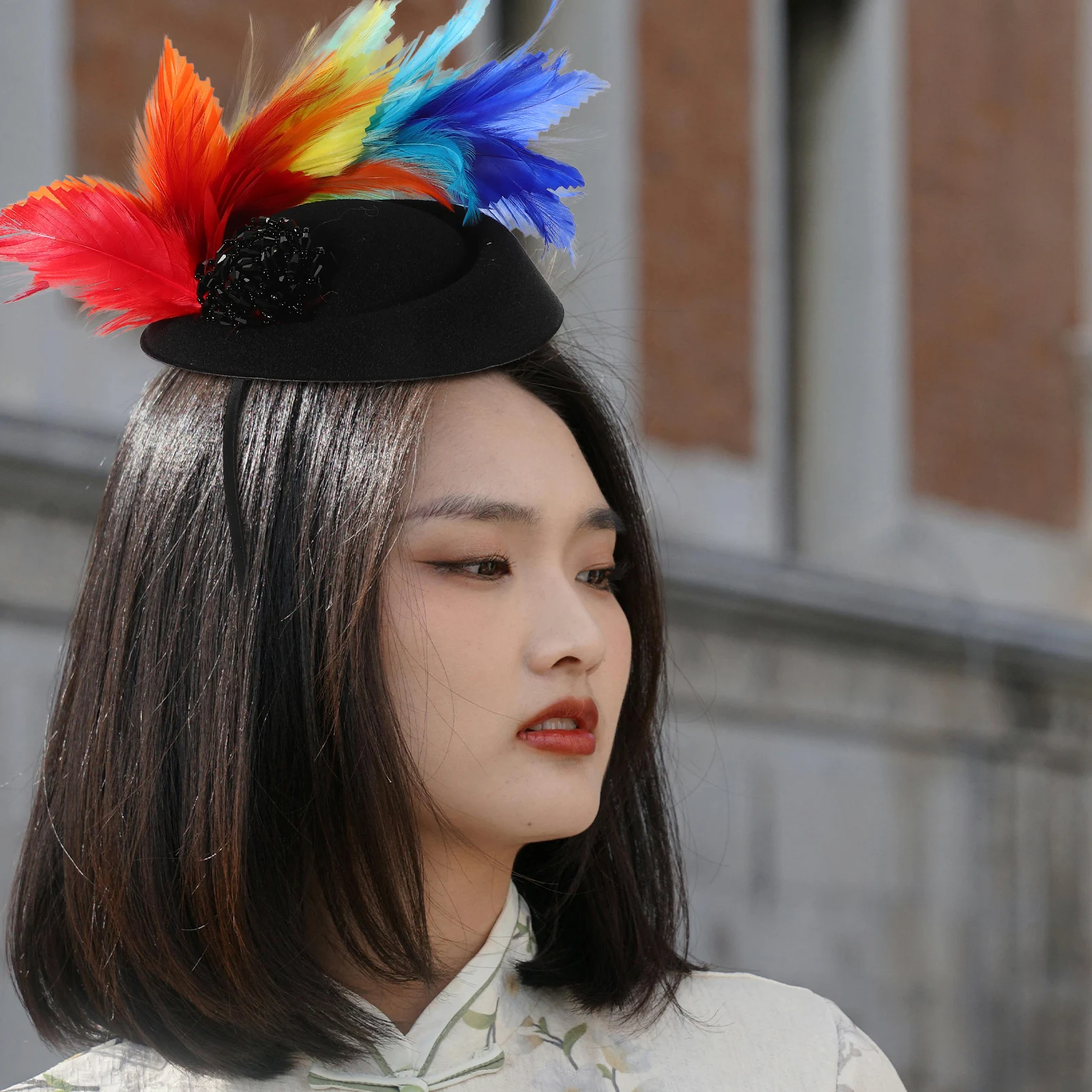 

Colorful Plume Fascinator Hat Headpiece For Women Lightweight Comfortable Bridal Wedding Party Headband Hair Clip Accessories