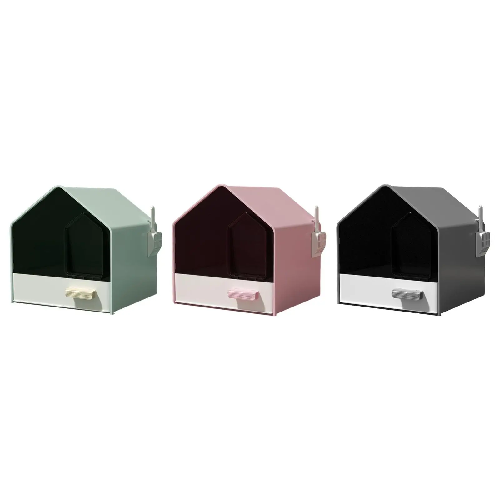 

Enclosed Cat Litter Tray Spacious Portable Enclosed Cat Potty Hooded Cat Litter Boxes Cat Toilet for Kitten Pet Supply Kitty