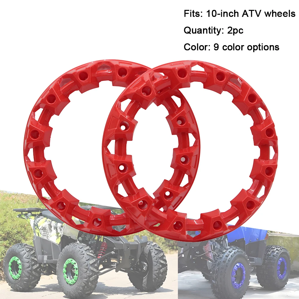 2pcs 10 inch ATV Wheel Trim Hub Protection Decor Rim Cap Universal Vehicle All Terrain Wheel Plastic Cover Fit To 10