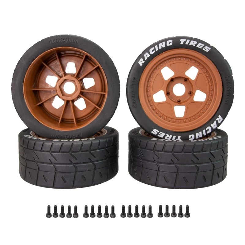 

4pcs Remote Control Mud Tires Super Grip Tyre Height 100mm Modification Supplies for 1/7 1/8 Remote Control Car