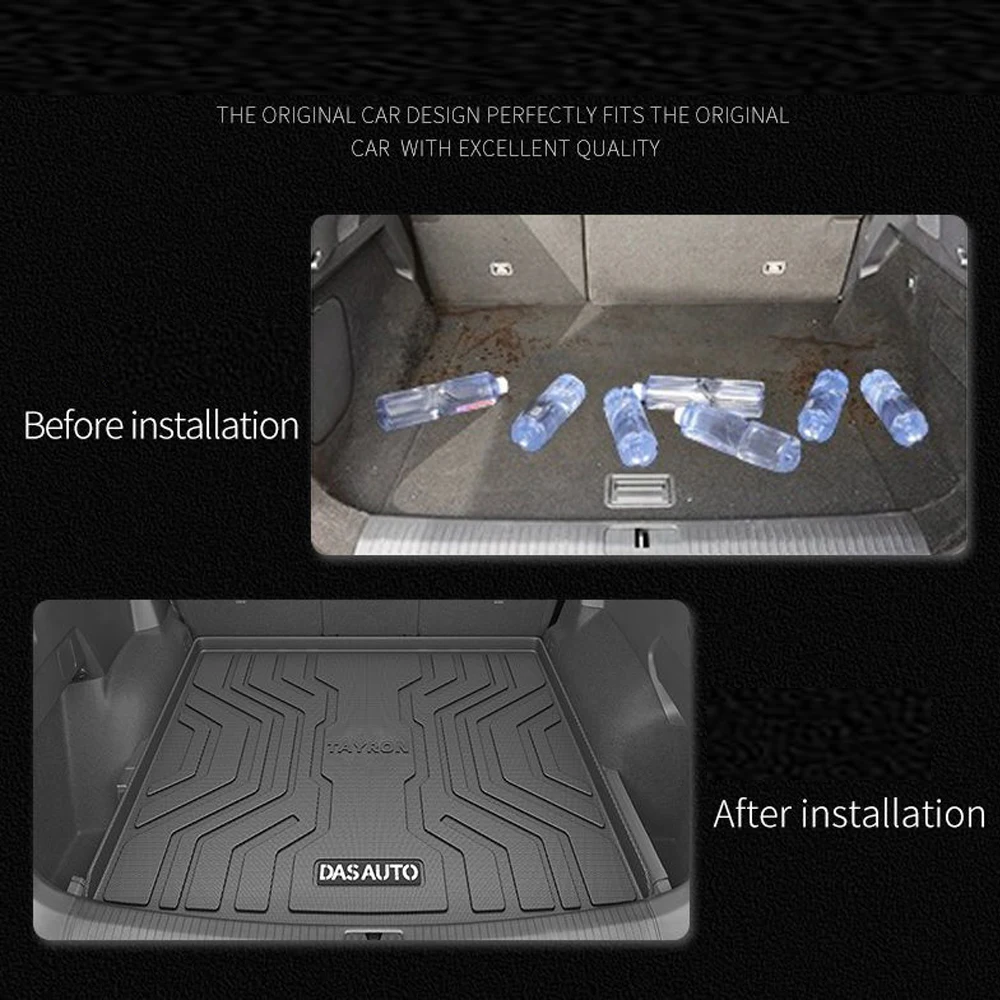 Car Interior Accessories Trunk Mat For Volkswagen TAYRON 2019-2022 TPE Material Carpet Full Set Waterproof Anti slip Car Trunk P