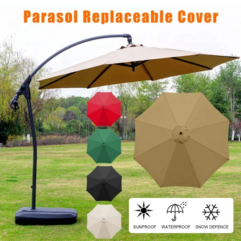 2/2.7/3 Meters Outdoor Parasol Replacement Cloth Garden Parasol Canopy Cover Suit for 6/8 Arm Banana Umbrella Cover
