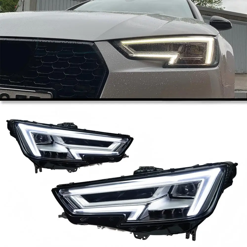 For For 17-19 Audi A4 B9 Headlight Assembly A4L Modification LED Daytime Running Lights Turn Signals 12V 25W