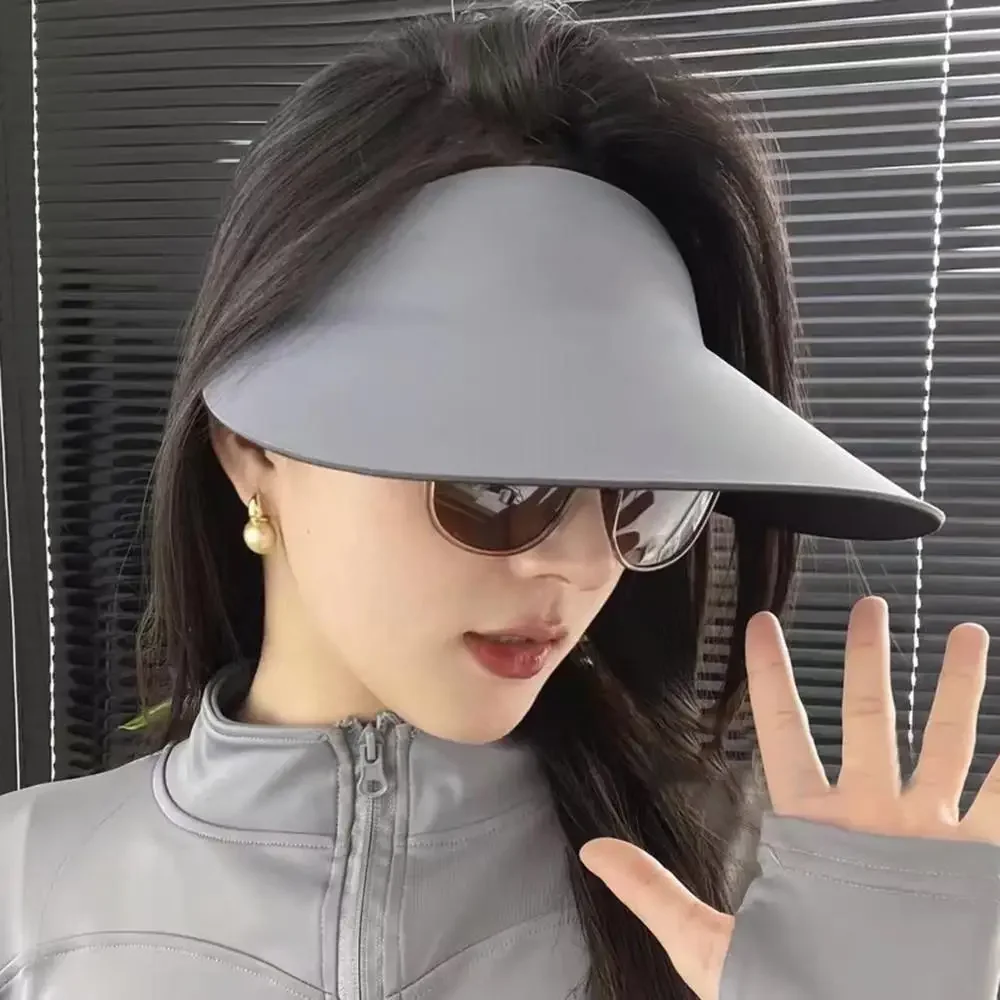 Traceless Face-covering Sun Hat for Women Foldable Empty Top Breathable Cap