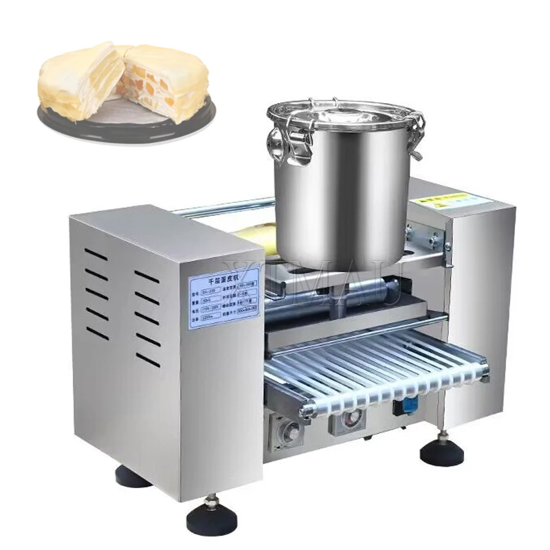 

Automatic Rolled Omelette Crust Forming Machine Eggs Rolls Sheet Making Machine Round Layer Crepe Cake Egg Skin Making Machine