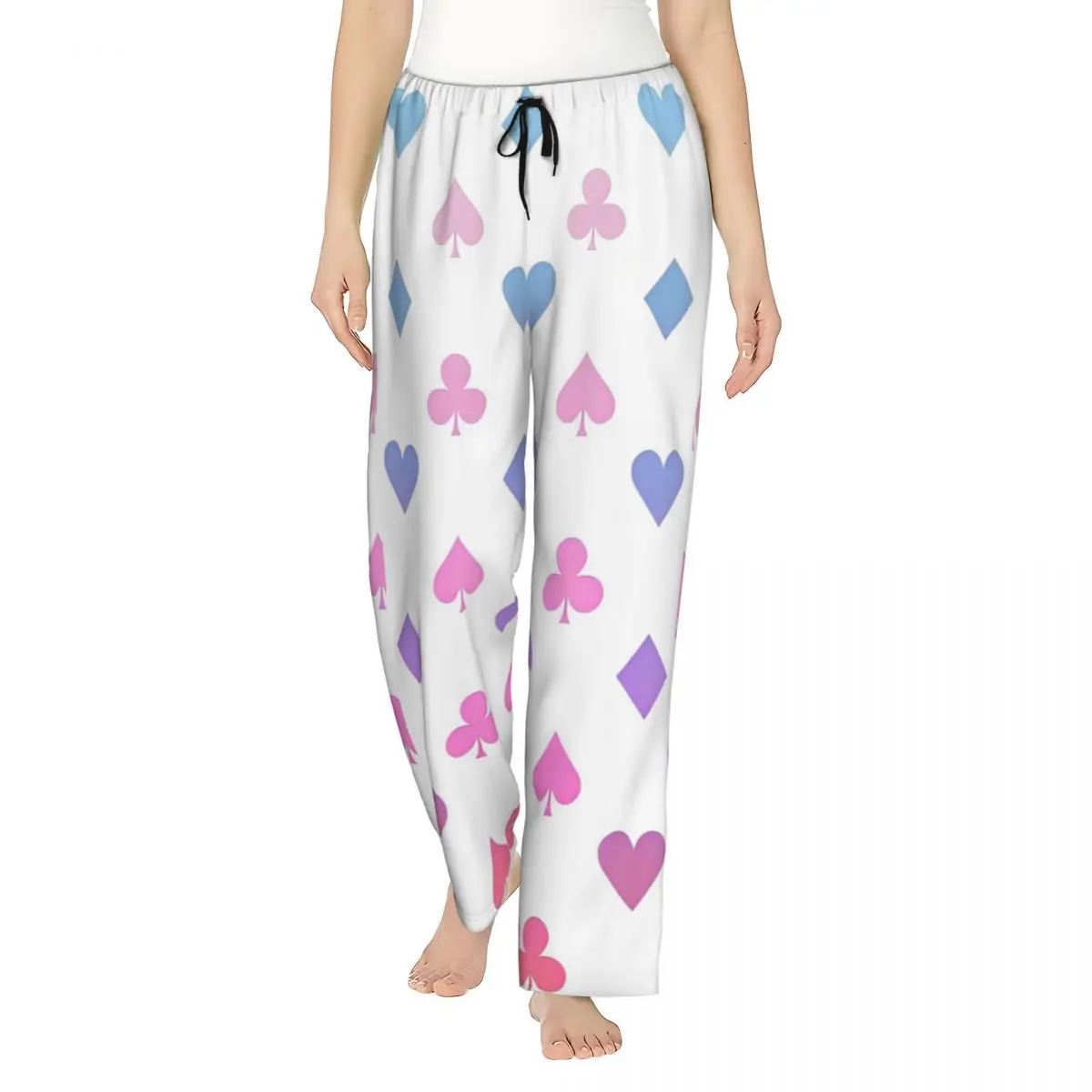 

Женские домашние брюки Poker Art Aesthetics с карманами, пижамные штаны с принтом игральных карт для общежития
