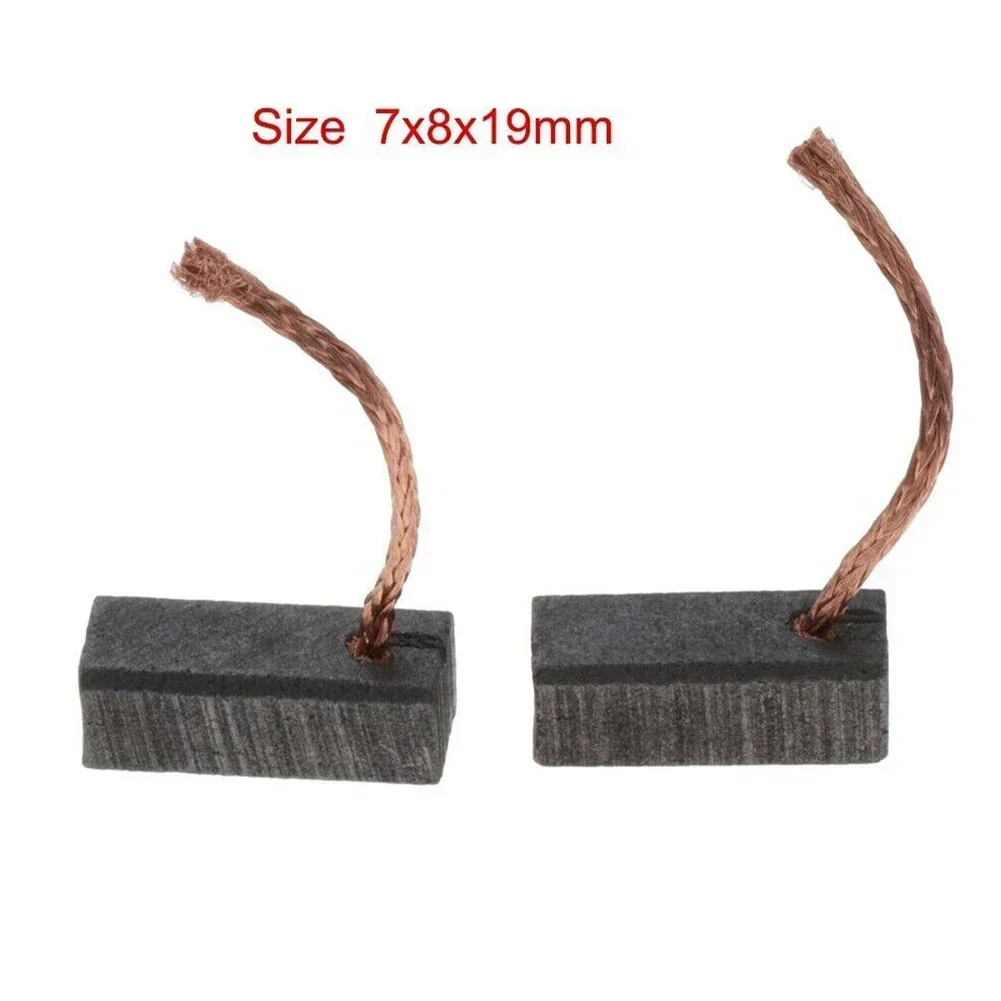 2pcs Motor Carbon Brushes Set Graphite Copper Carbon Brushes For Electric Hammer Electric Drill Angle Grinder 7x8x19mm