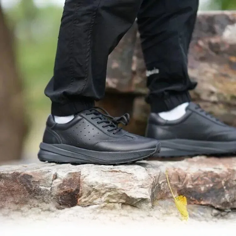 

Outdoor Men's Casual Shoes Top Layer Cowhide Large Bottom EVA Shock Absorption Fashionable Low Cut Autumn Commuter Shoes