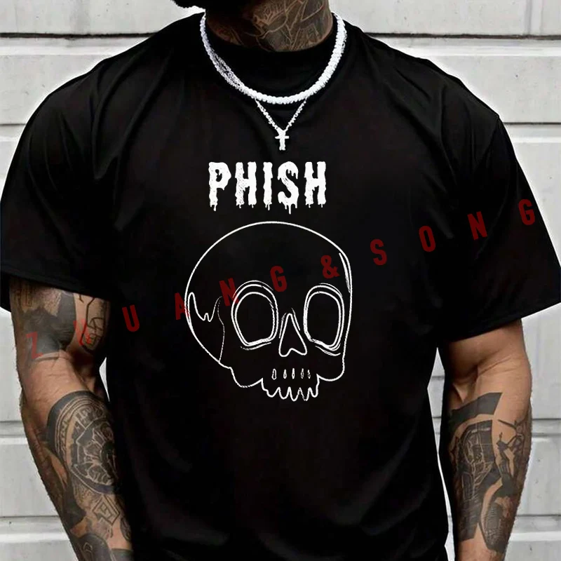 

Футболка с рисунком черепа Phish, мужская брендовая футболка, мужские летние футболки, повседневные футболки высокого качества с круглым вырезом