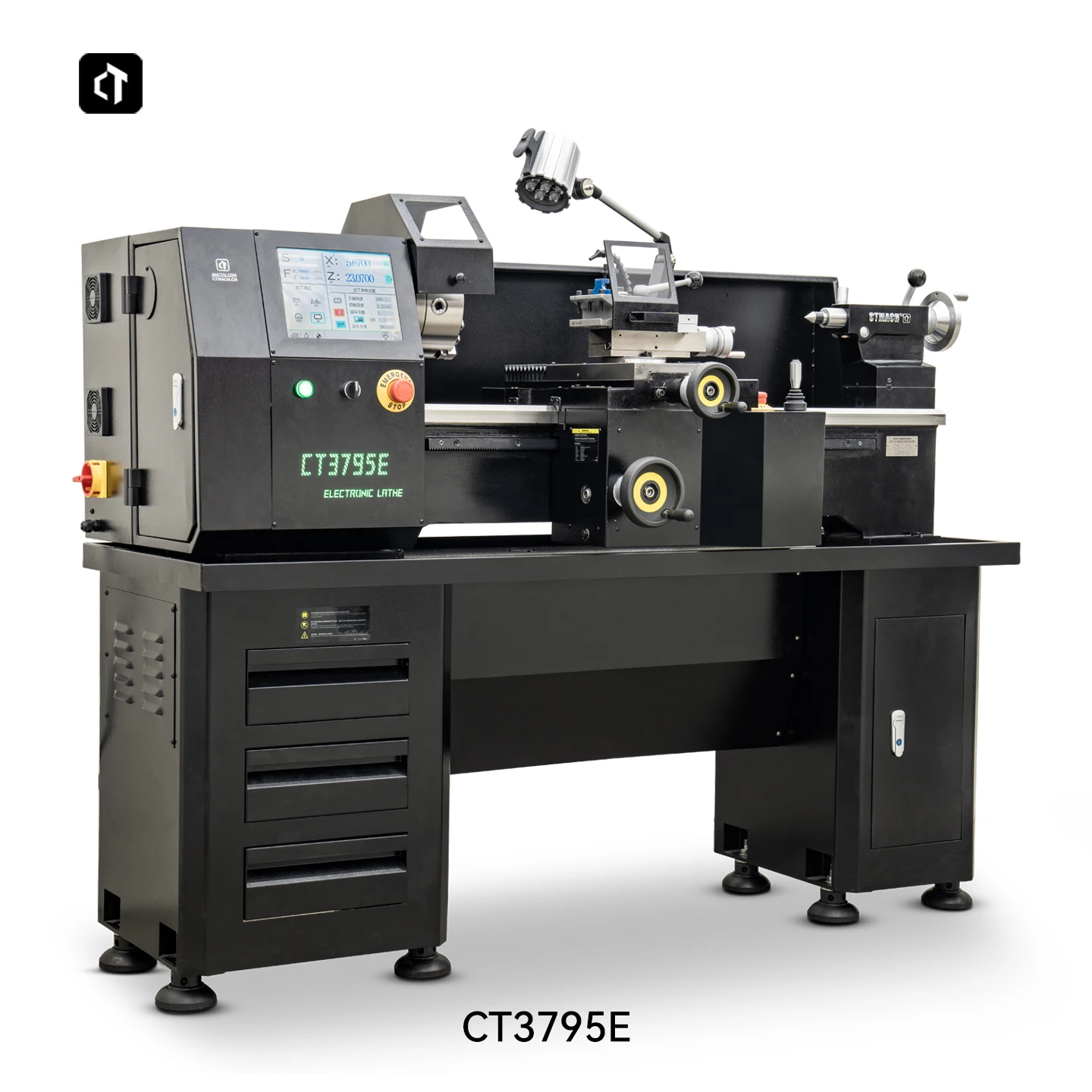 CT3795E High Precision Automatic Metal Processing Lathe, 2200W 950mm Intelligent Electronic Smart Lathe Machine Tool