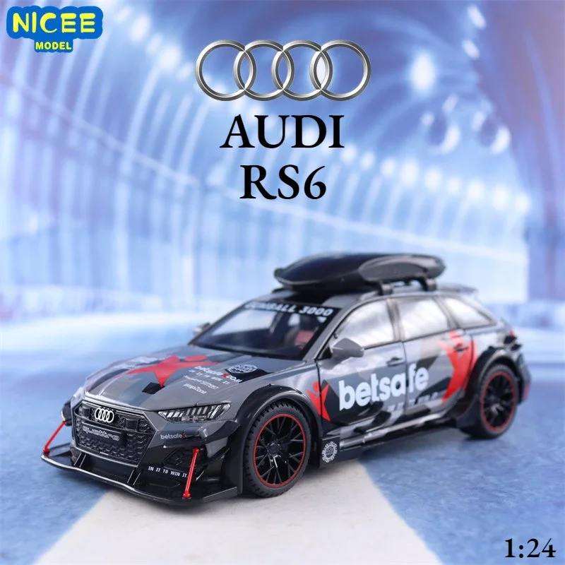 

1:24 Audi RS6 Modified version Simulation Diecast Metal Alloy Model car Sound Light Pull Back Collection Kids Toy Gifts E221