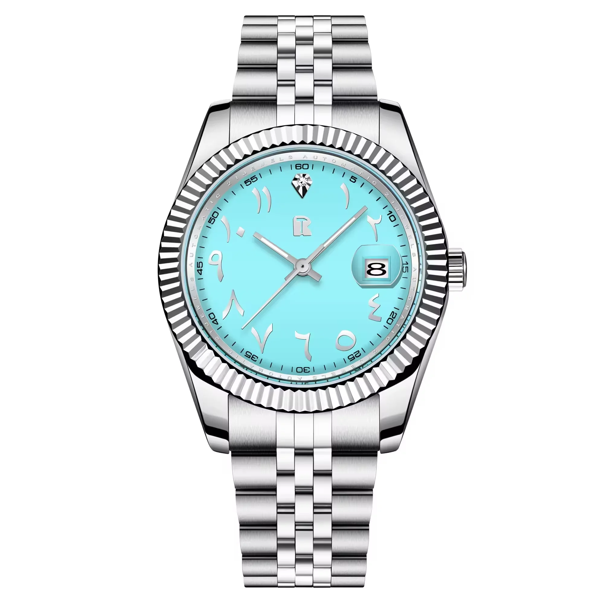 2024 RollsTimi Ice blue New Men\'s Luxury Automatic Watch 39mm Stainless Steel Mechanical Wrist Watch for Men Classic Wristwatch