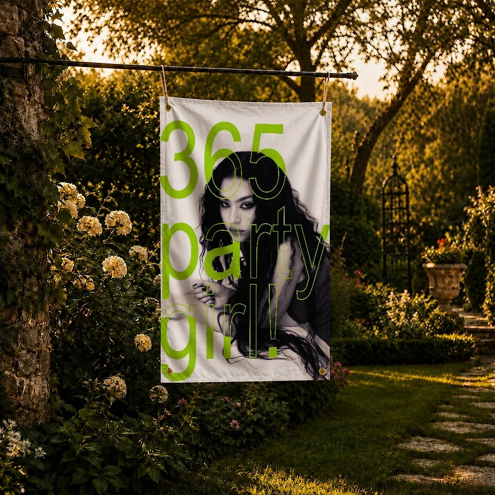 Charli XCX Singer Rock Music Flag Decoration Outdoor Picnic Party Art Hanging Home Camping Party Banner