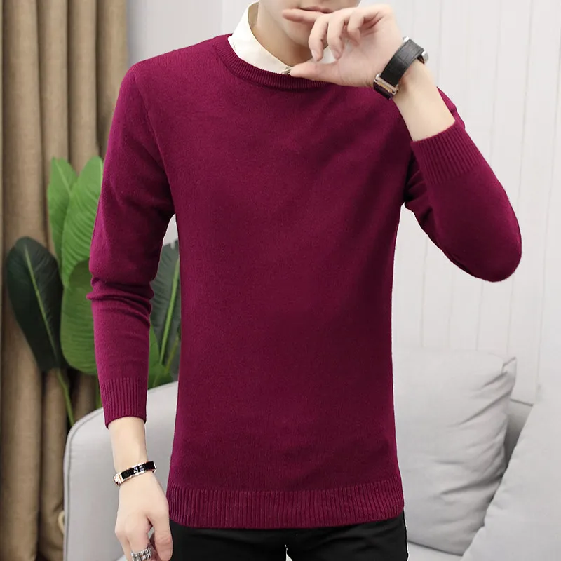 

Мужской вязаный свитер большого размера, повседневный длинный свек, теплый, из полиэфирного волокна, модный трикотаж для молодежи