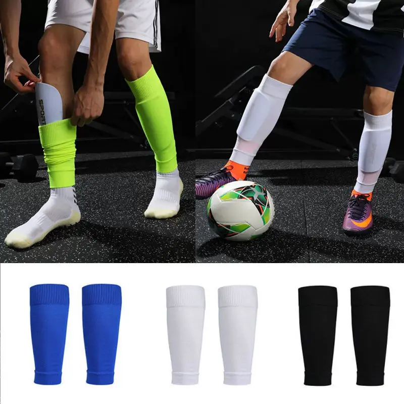 

Professional Football Socks Long Tube Adult Kids No Bottom Socks Shin Guards