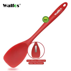 WALFOS Food Grade Silicone Cooking Spoon Essential Heat-Resistant Flexible Nonstick Silicone Baking Mixing Spoon Spatula