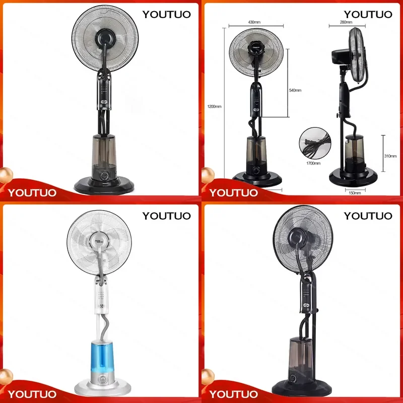 for LB-FS40-1 Electric Fan Cooling Negative Ion Humidification Air Humidifier Mute Smart Fan Home Floor Spray Fan 3.2L