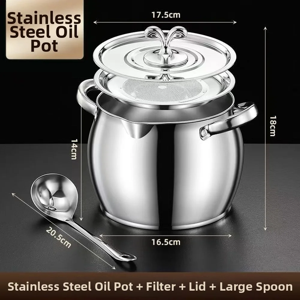 Grease Separator Jar Oil Filter Pot For Oil Preservation Easy To Clean Commercial Grade For Kitchen Countertop view 3