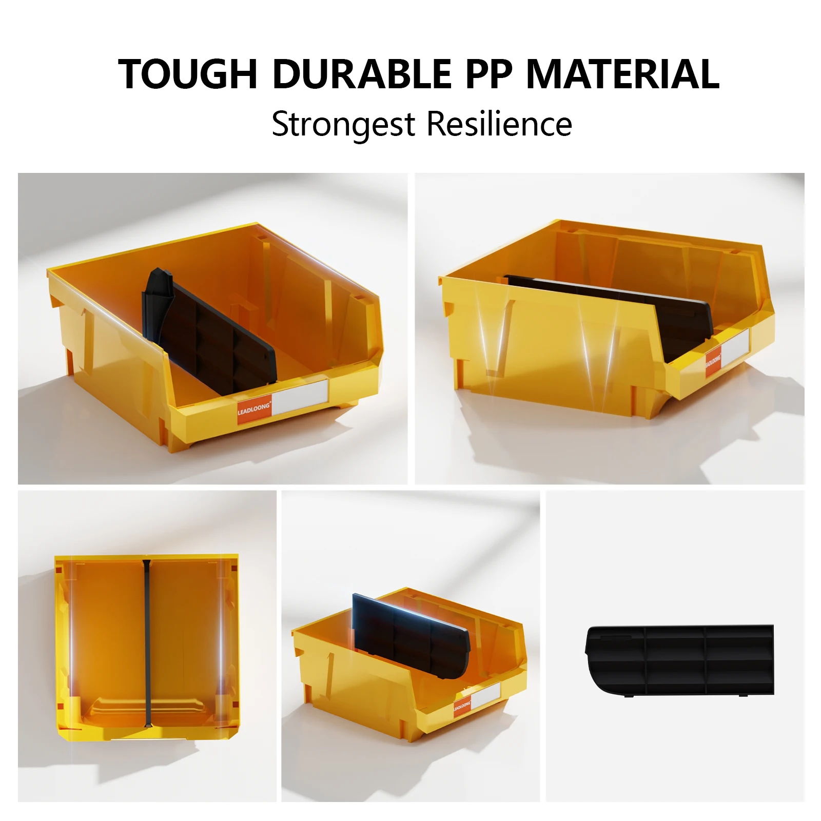 6pcs Large Stackable Tool Storage Bins - Combinable Multi-Tool Organizers with Hardware Storage