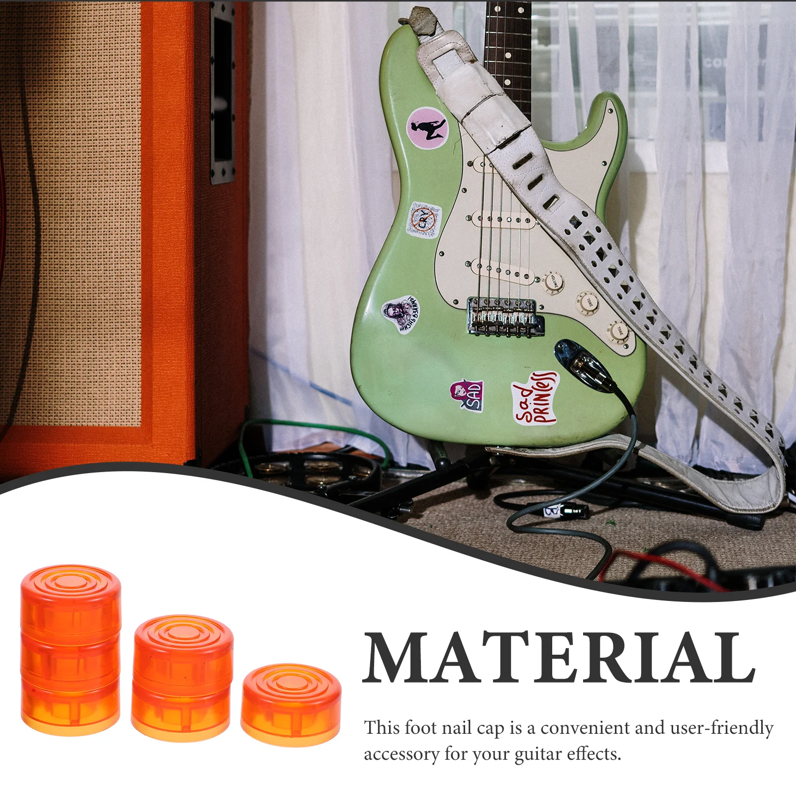 

10Pcs Guitar Foot Nail Caps Stylish Trendy Design Electric Guitar Effect Pedal Protection Long Lasting Performance